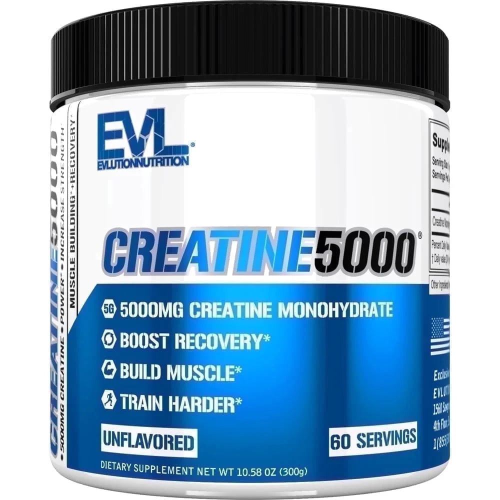 Creatine 5000 - Supports Faster Recovery, Lean Muscle Growth & Performance - Pre & Post Workout Powder - 5000Mg Pure Creatine Monohydrate per Serving - 60 Servings - Unflavored